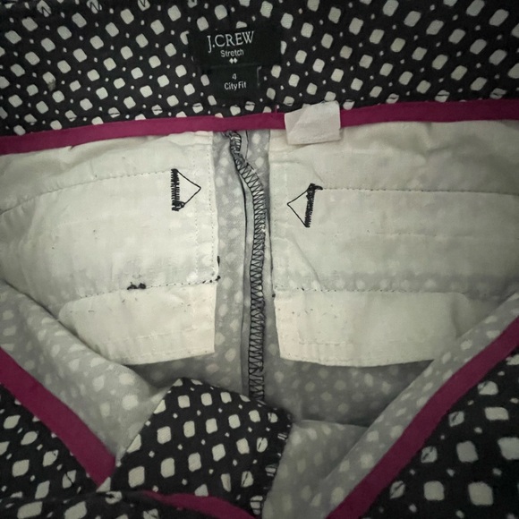 J. Crew Stretch City Fit Capri Pants Black print Size 4 - Picture 4 of 4